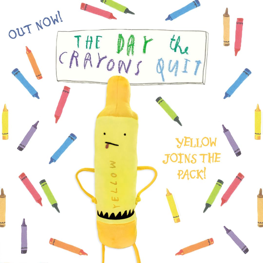 MerryMakers The Day The Crayons Quit Yellow Plush, 12-Inch, Based on The Books by Drew Daywalt and Oliver Jeffers