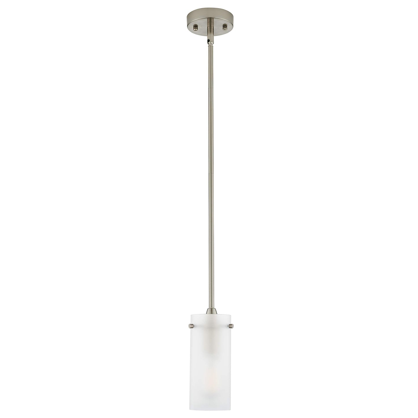 Linea di Liara Effimero Modern Brushed Nickel Pendant Light Fixtures Over Kitchen Island Sink Lighting Ceiling Hanging Farmhouse Mini Metal Industrial Pendant Lighting Small Frosted Glass Shade