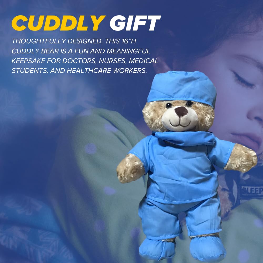 Nurse Hugs-a-Lot Teddy Bear by ZZZ Bears, Gift for Kids & Adults in The Hospital, Nursing Students & Healthcare Heroes, Get-Well-Soon Bear for Surgery Recovery