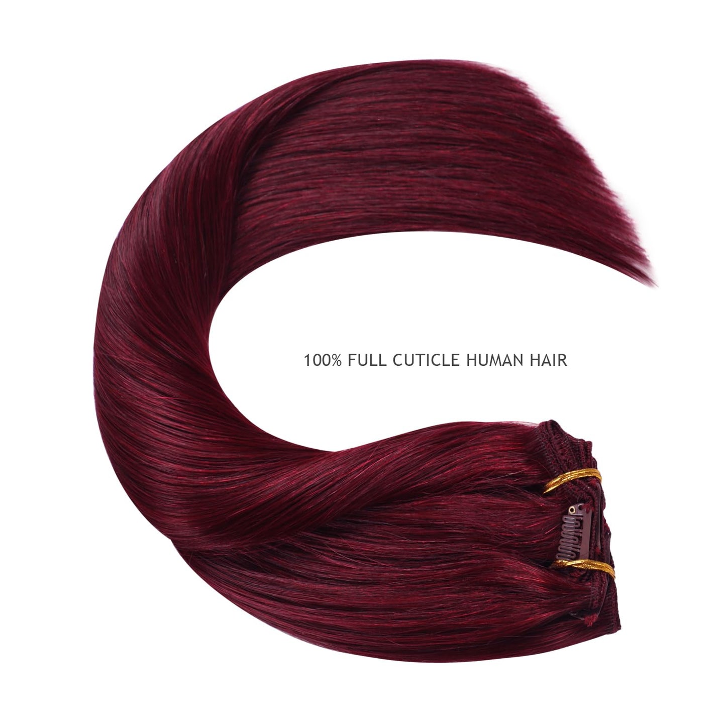 YILITE Hair Extensions Clip in Human Hair 100% Remy Real Hair 110g 8Pcs Burgundy Straight Silky Hair Double Weft Clip ins Hair extensions for Women (14inches #99J Burgundy)