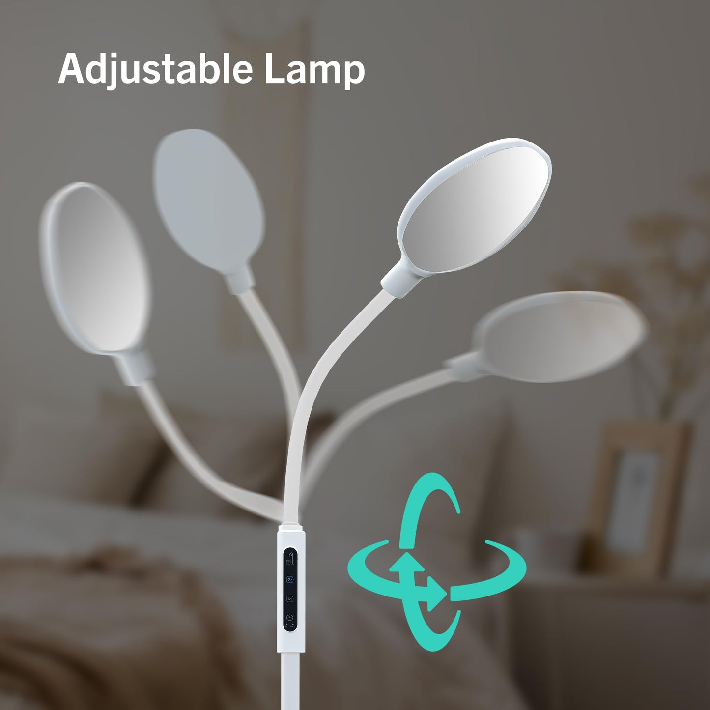 PRIMETEK Happy Light 10000 Lux Mood Lamp, Dual Control Remote,Touch Screen Sad Lamp, Adjustable LED Floor Lamp, UV-Free Sun Light, 5 Color Temperatures 10 Brightness Levels Happy Lights