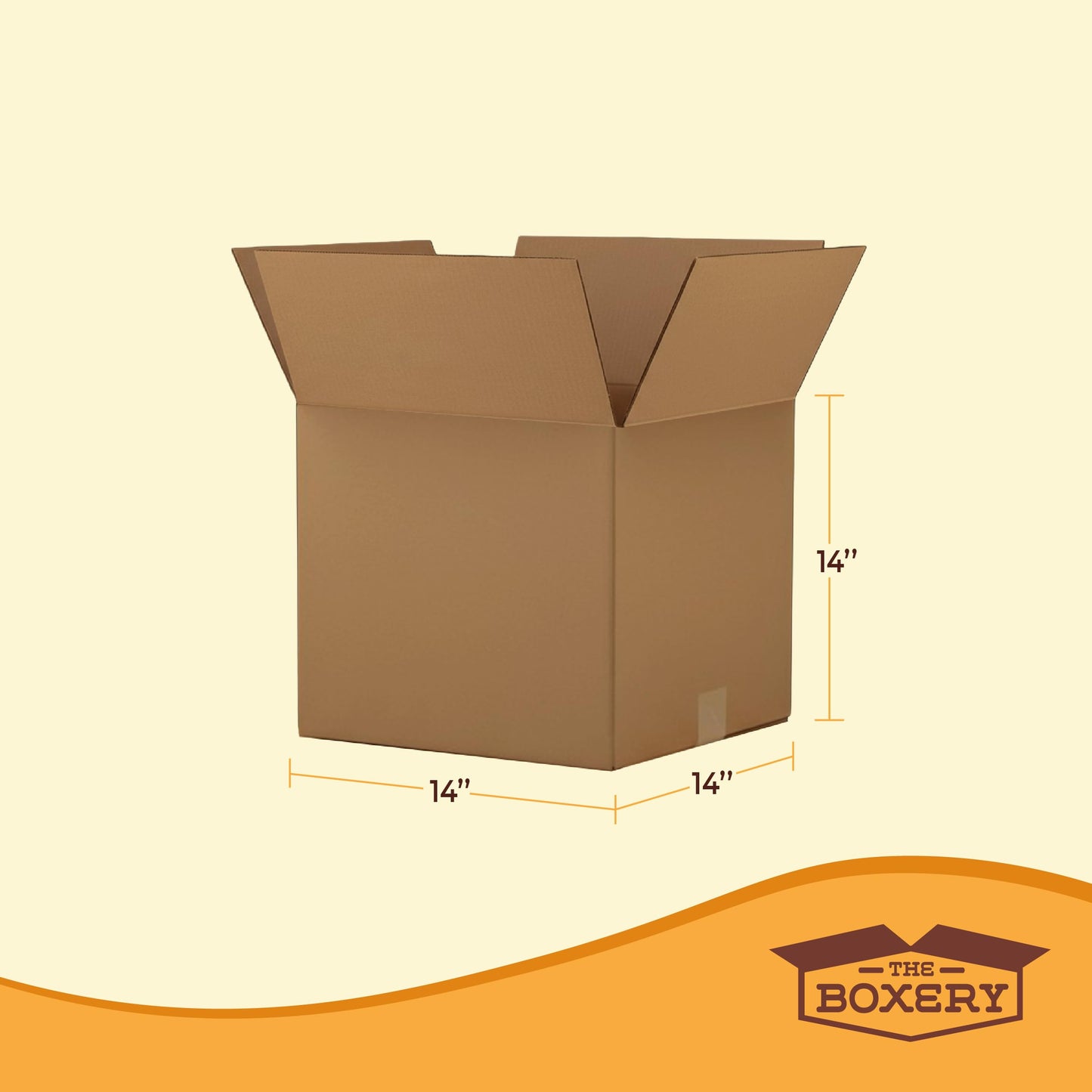 The Boxery Cube 14 x 14 x 14-inch Corrugated Cardboard Boxes, Medium | Pack of 25 for Shipping, Moving, and Storage, Curbside Recyclable, Strong Wholesale Bulk Boxes