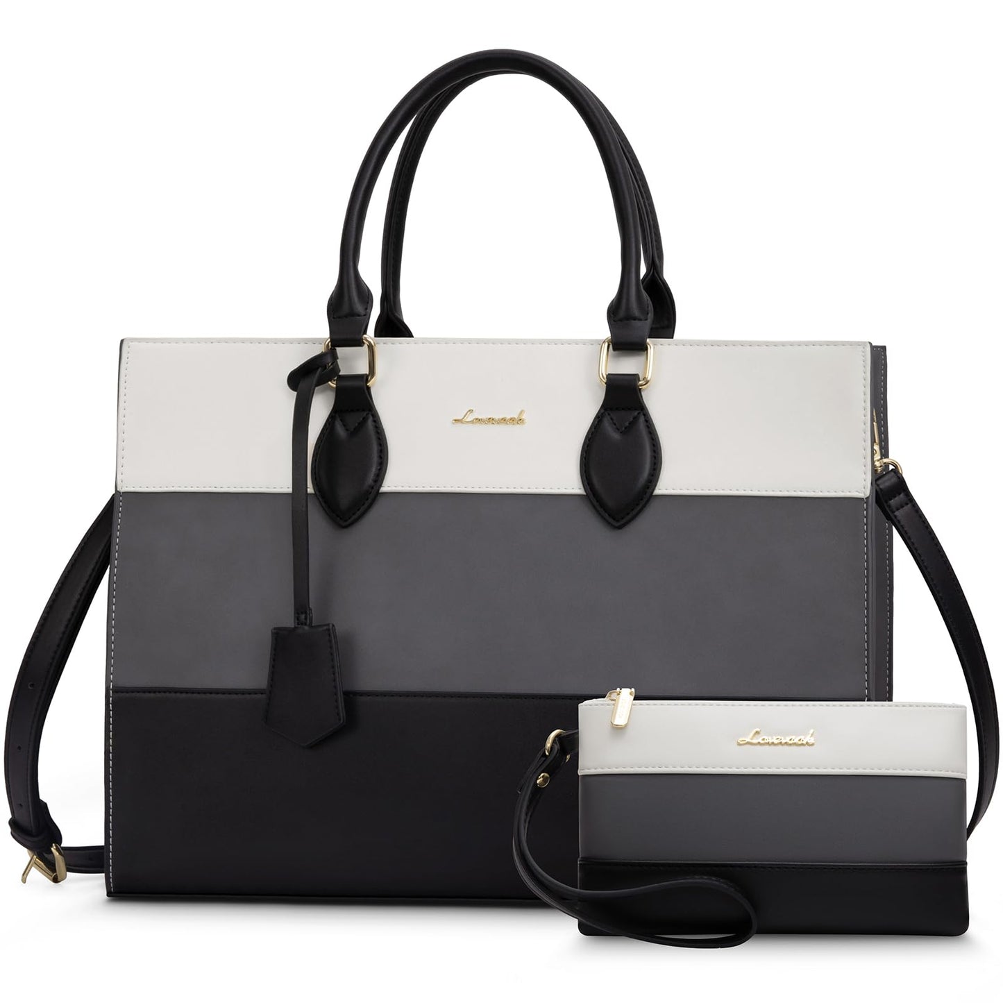 LOVEVOOK Laptop Tote Bag for Women, Work Totes Business Office Computer Briefcase with Clutch Purse