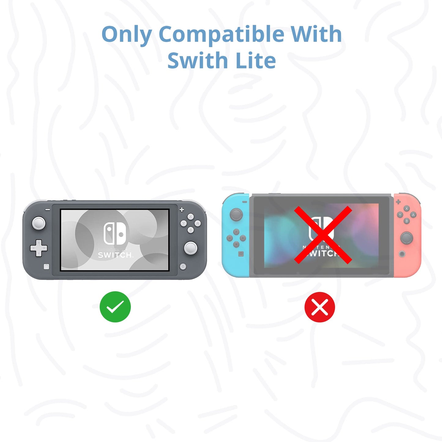 Replacement Screen for Nintendo Switch Lite, LCD Screen Display Panel + Adhesive + Screen Protector Repair kit for Switch Lite.