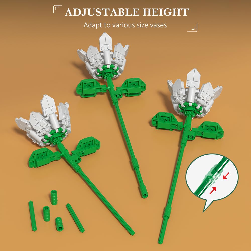 HOGOKIDS Flowers Bouquet Building Set - 1413PCS Bouquet Botanical Collection Building Blocks Toy, 18 Flowers Home Plant Decor, Christmas Birthday Gift for Adults Kids Girls Ages 8+