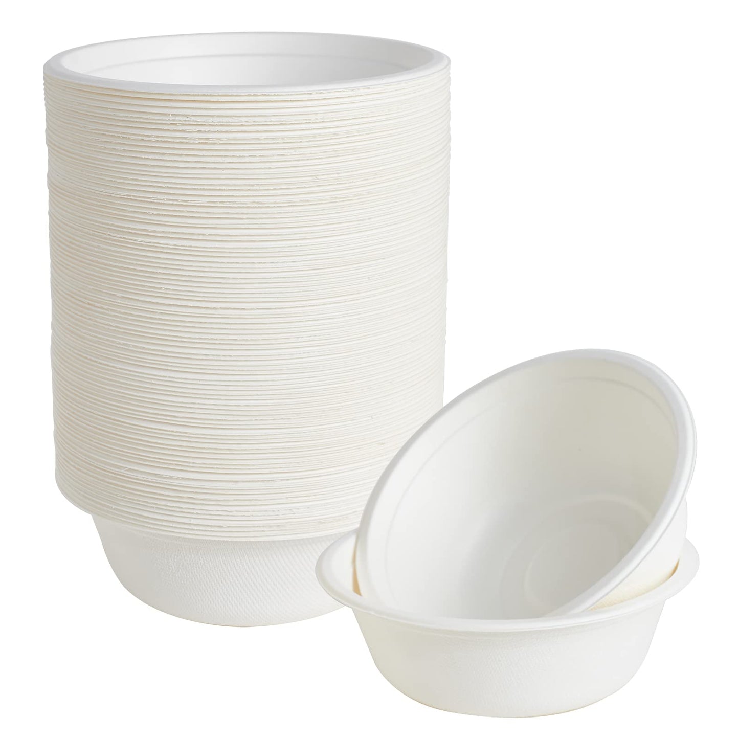 ECOLipak 16 oz Paper Bowls, [150-Pack] Compostable Paper Bowls Bulk, Heavy-duty Disposable Bowls for Hot And Cold Food