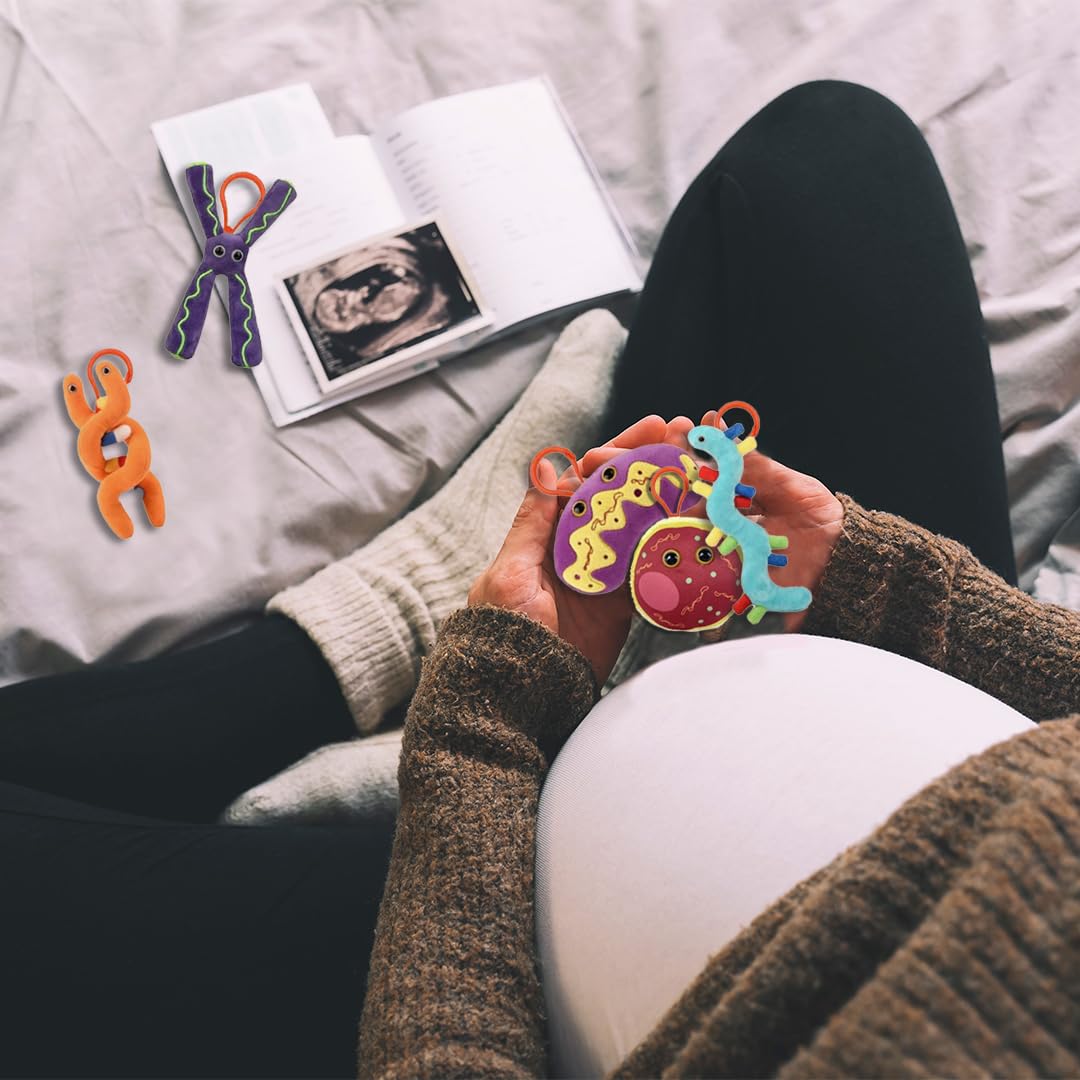 GIANTmicrobes Genetics Gift Box, DNA Gifts, Genetic Counselor & Genealogist Gifts, DNA Plush Keychain, Ancestry Gift