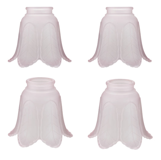 Aspen Creative 23102-4A Transitional Pink Rose Leaf Ceiling Fan Replacement Glass Shade, 2-1/8" Fitter Size x 5" Diameter x 4-1/4" Height, 4 Pack