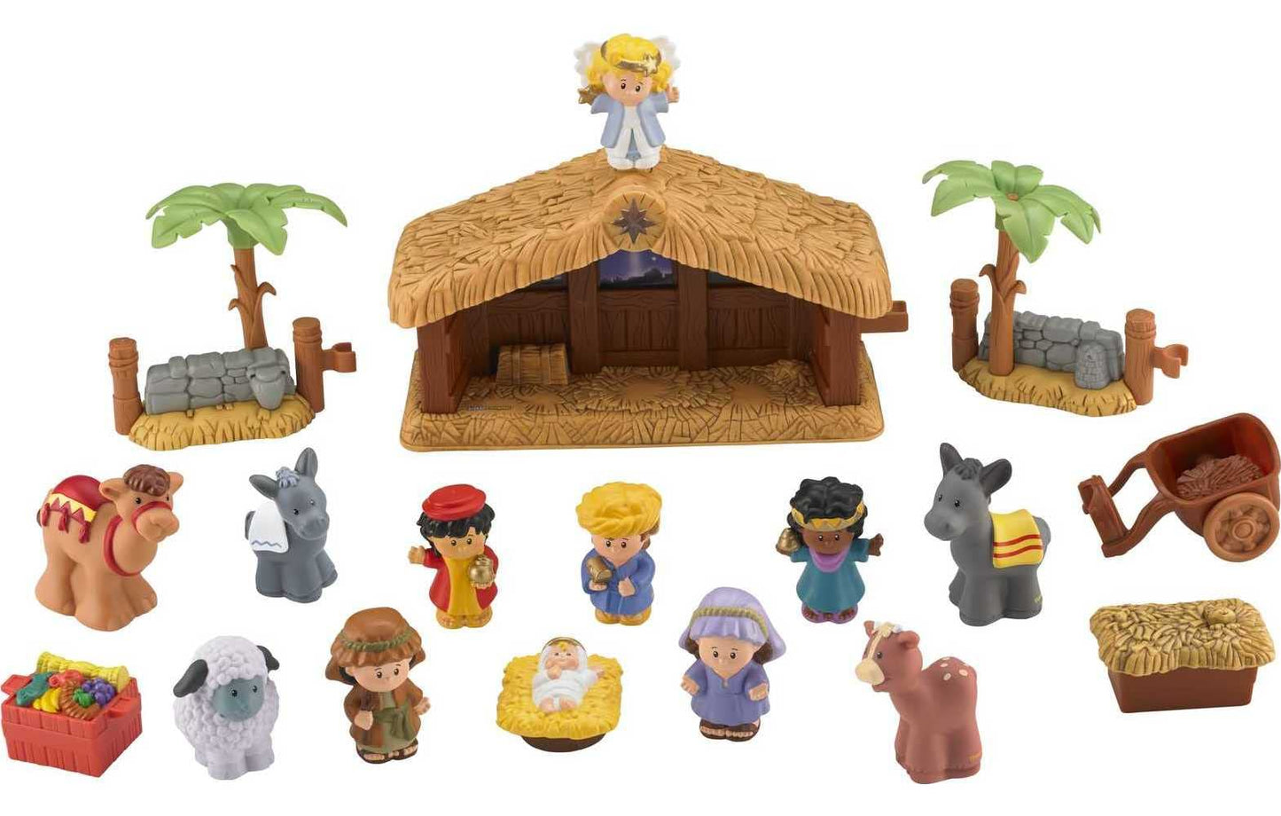 Fisher-Price Little People Deluxe Christmas Story, nativity playset with light, music and figures for toddlers ages 1 and up