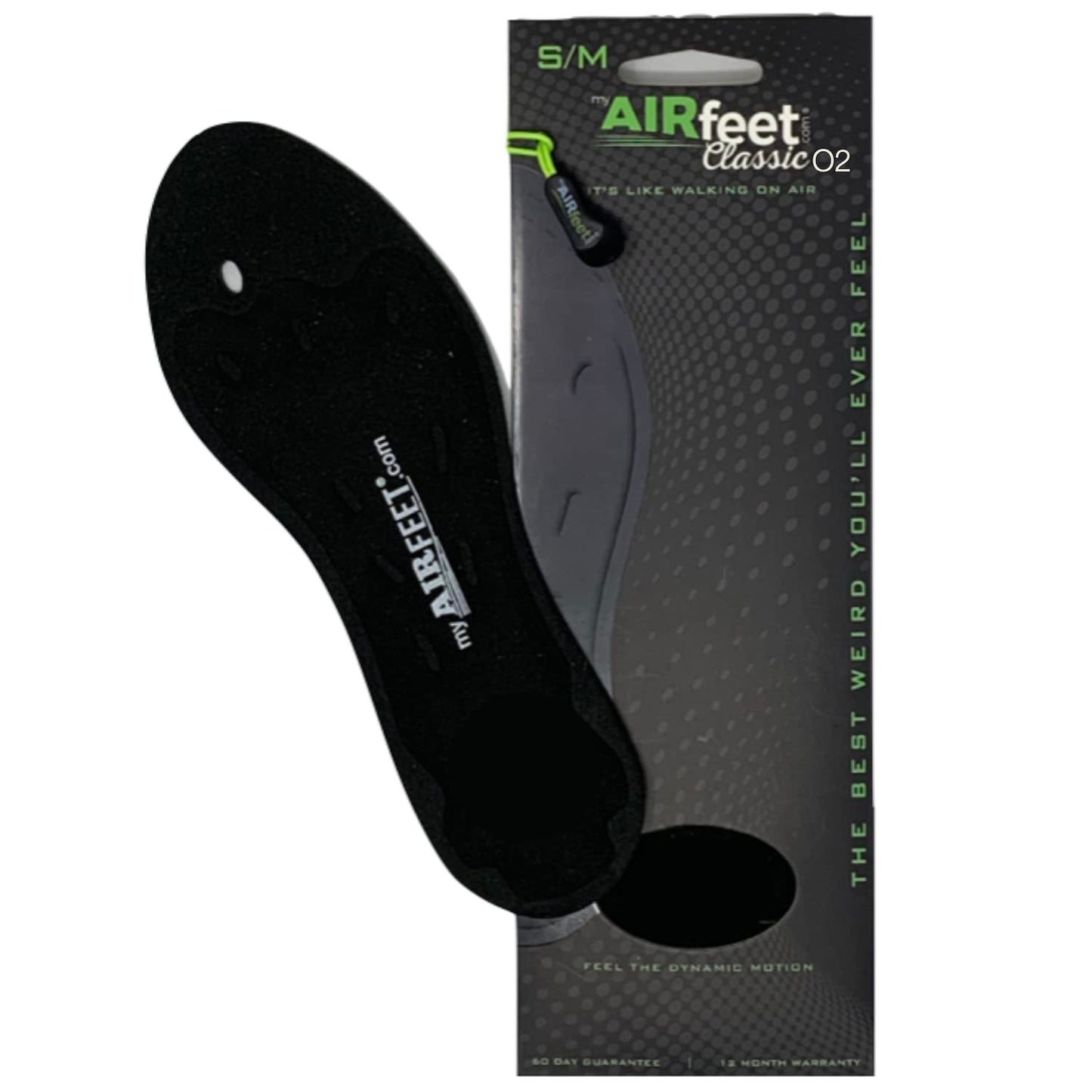 Dynamic Active Arch Support, AIRfeet Classic, Shoe Insoles for All Day Comfort, Relieving Neuropathy and Plantar Fasciitis, and improving Circulation (Medium)