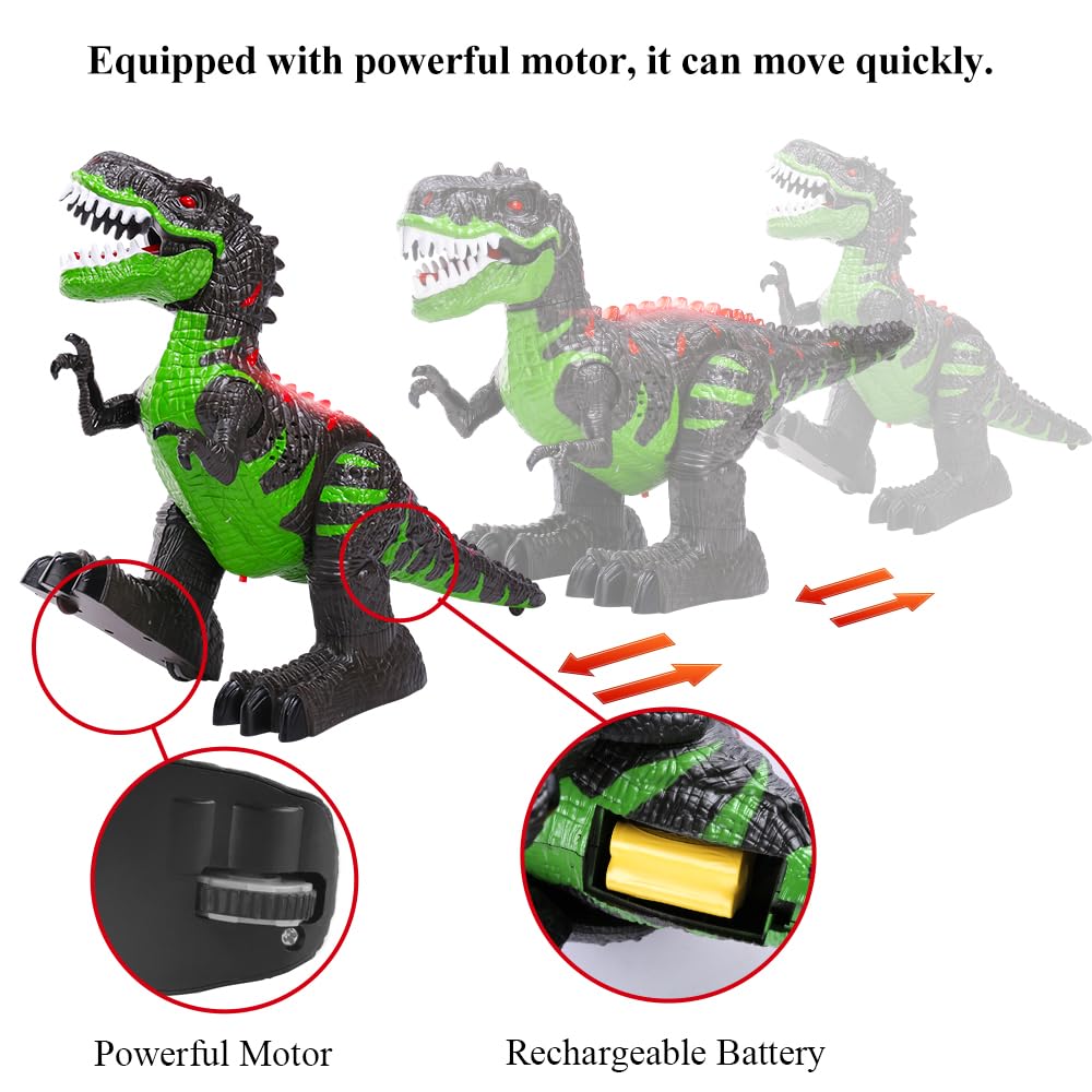 MAGICDINOSAUR Remote Controlled Large Dinosaur Toy for Boys 3 4 5 6 7 8 Years, Lifelike Tyrannosaurus with Water Mist, Light, Roaring, Electrical Dinosaur Birthday Gifts for Kids Toddlers