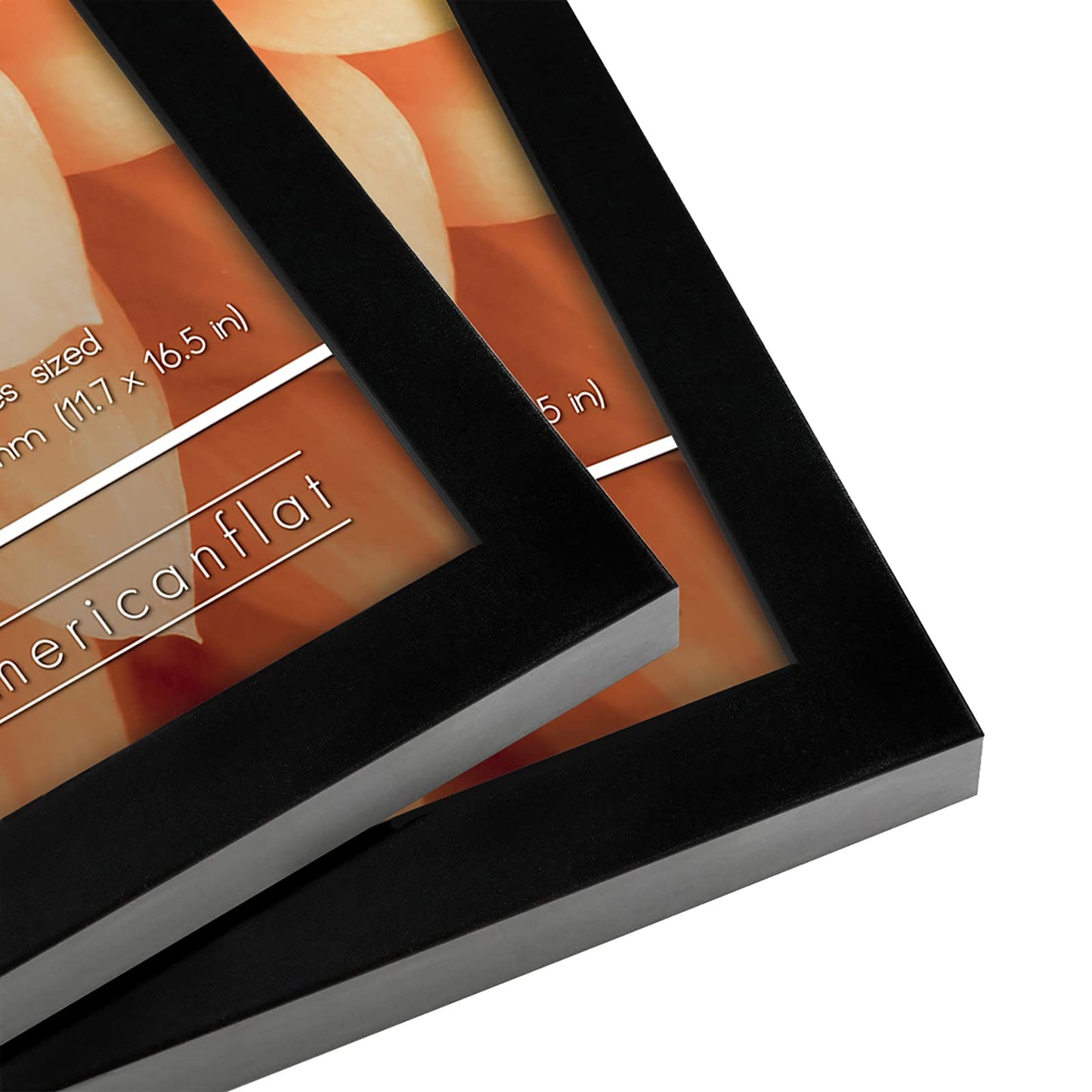 Americanflat A3 Picture Frame with Shatter-Resistant Glass - Set of 2-11.7x16.5 Frame with Engineered Wood - Signature Collection - A3 Frames for Wall Display - Black