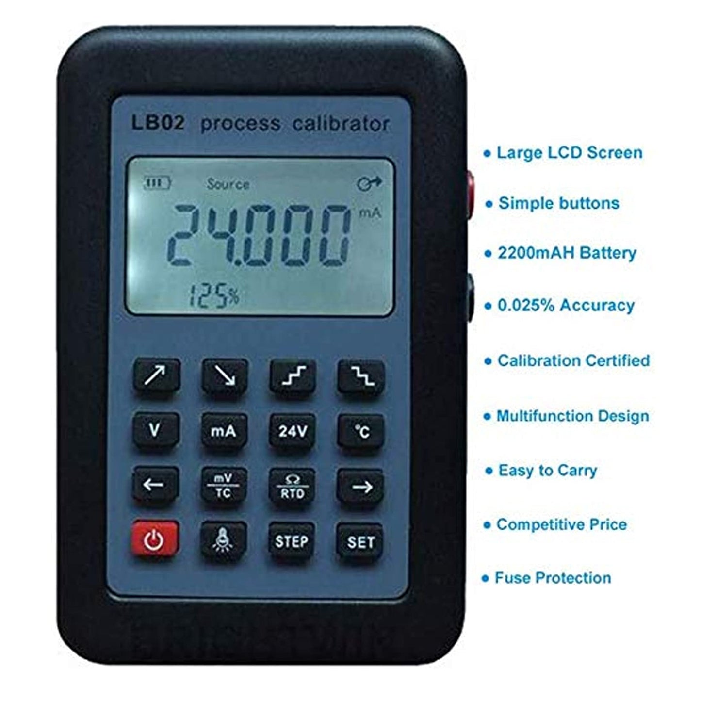 LB02 Resistance Current Voltmeter Signal Generator Source Process Calibrator 4-20mA/0-10V/mV LCD Display Update from LB01 (LB02)