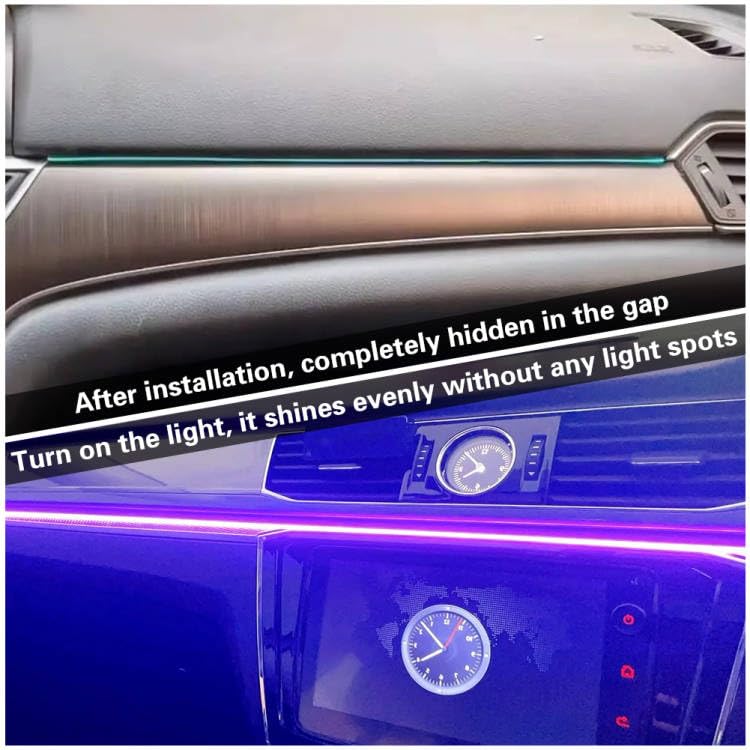Acrylic Interior Car LED Lights with Remote and Wireless APP 10 in 1,Ambient Lighting Kits Fiber Optic Strip LEDs,16 Million Colors Music&DIY Function