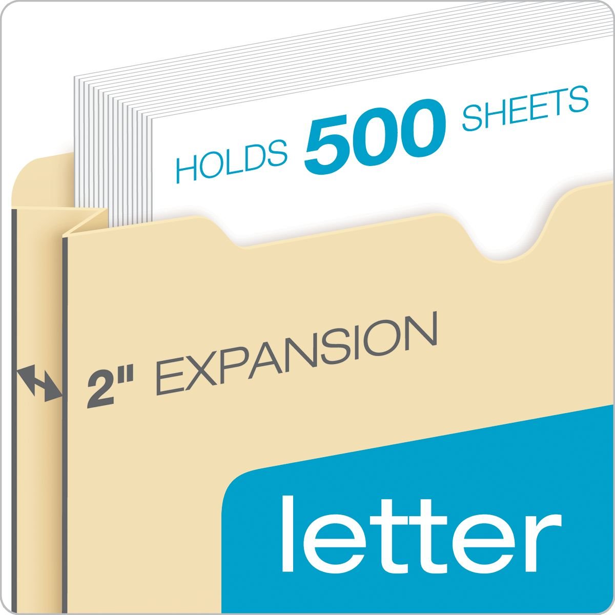 Globe-Weis/Pendaflex File Jackets, 2-Inch Expansion, Letter Size, Red, 50 Jackets per Pack (B3043DTRED)