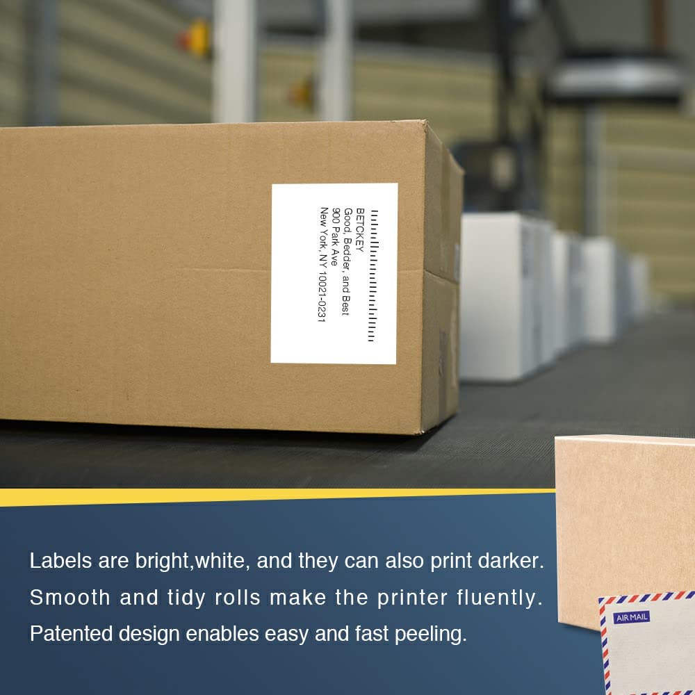BETCKEY - Compatible Continuous Labels Replacement for Brother DK-2243 (4 in x 100 ft), Use with Brother QL Label Printers [10 Rolls + 2 Reusable Cartridges]
