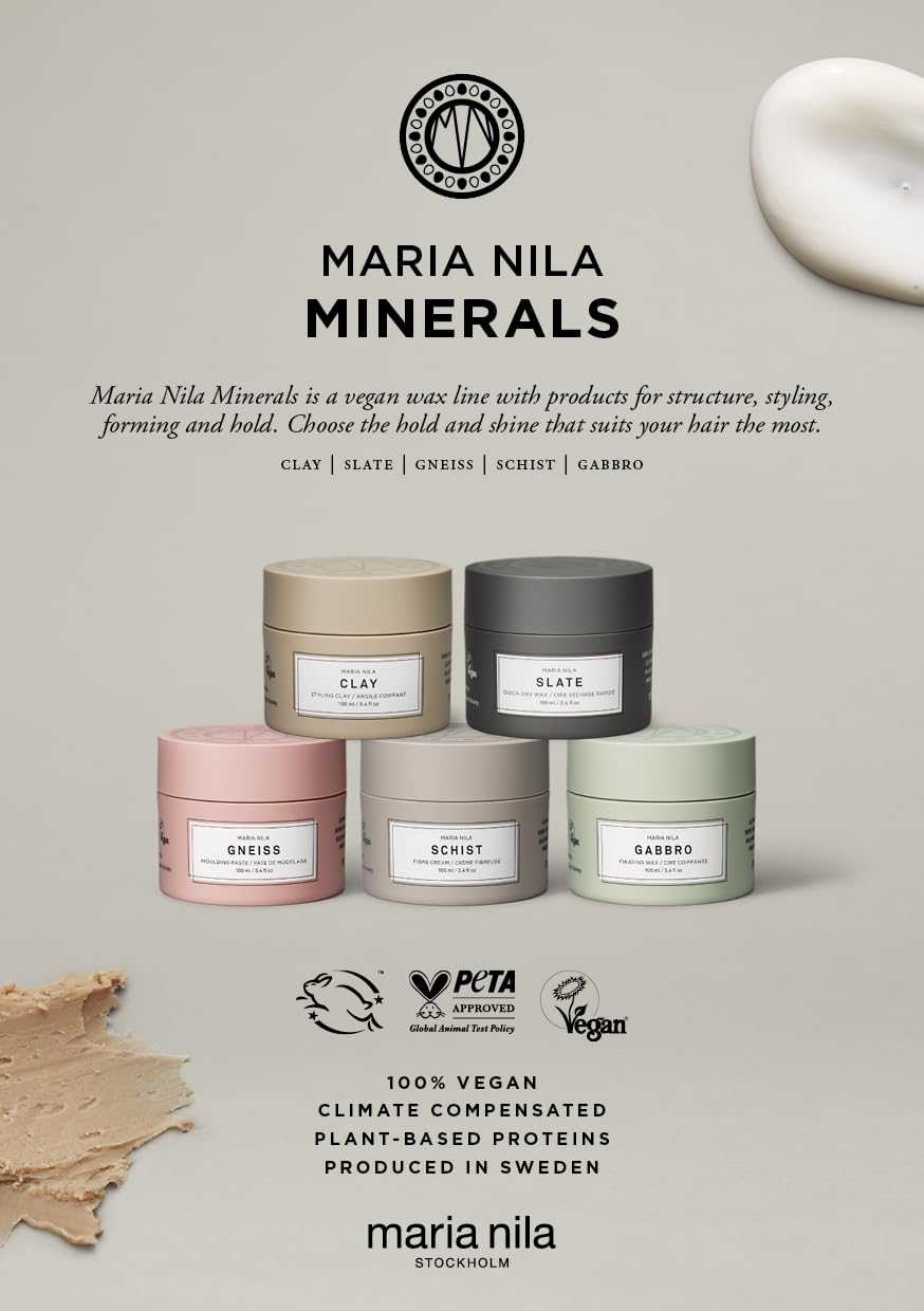 Maria Nila Hair Wax Clay, 3.4 Fl Oz, Hold 3/5, For all Hairstyles, Defining Wax Gives Matte Texture, 100% Vegan & Sulfate/Paraben free