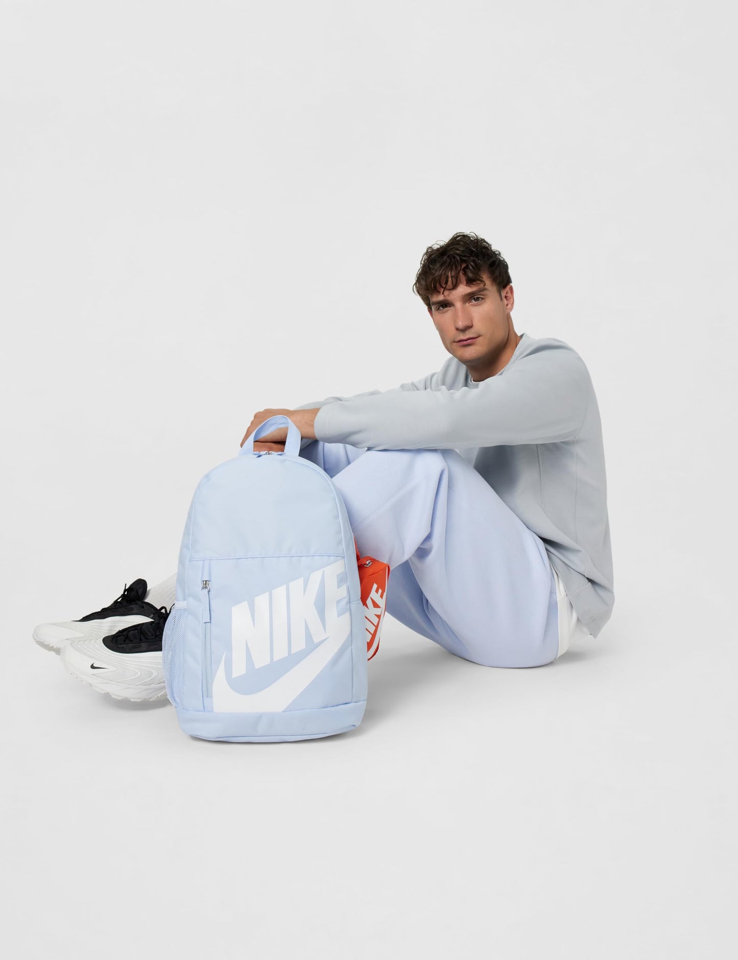 Nike Kids' Elemental Backpack (20L), Hydrogen Blue/Orange/White, MISC