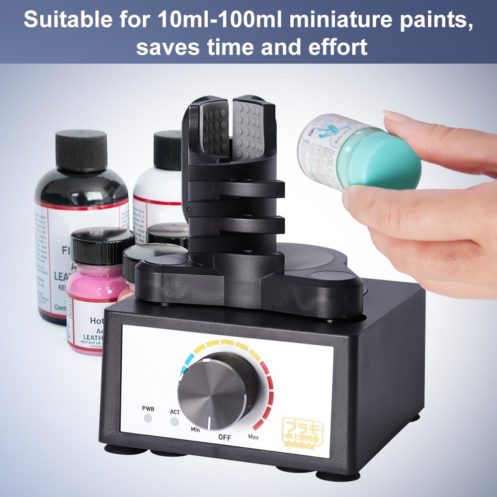 Mini Vortex Mixer, DIY/Model Paint Shaker, Hands-Free, 300~2400rpm, Suitable 10-100ml, Three-Stage Speed, Paint Mix for Lab, Nail Polish, Eyelash Adhesives, Acrylic Paints Mixing, Test Tube