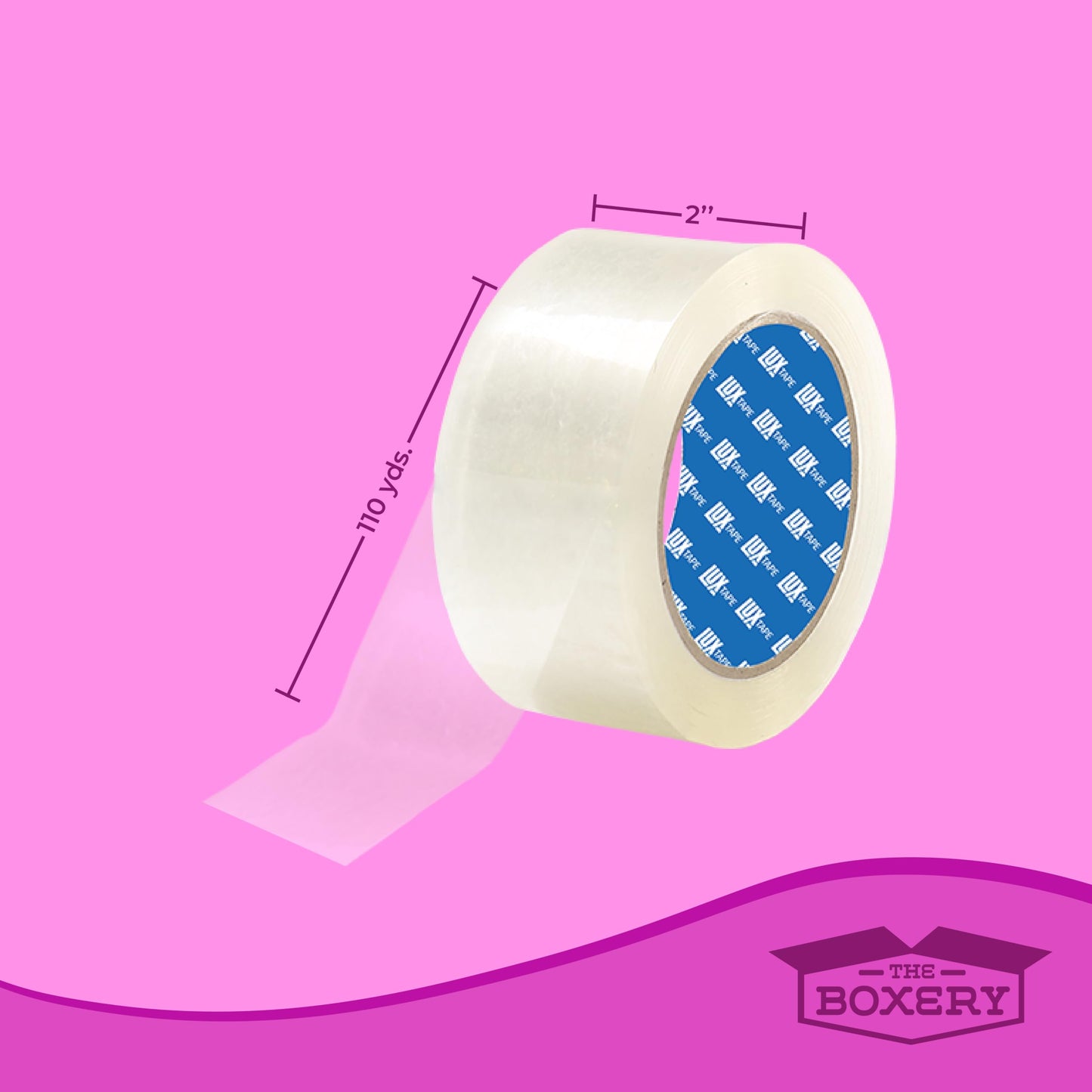 The Boxery 2" x 110 Yards Clear Packing Tape – 36 Roll Carton – Warehouse Grade Adhesive for Shipping, Moving & Packaging – Standard Strength 1.85 Mil Box Sealing Tape