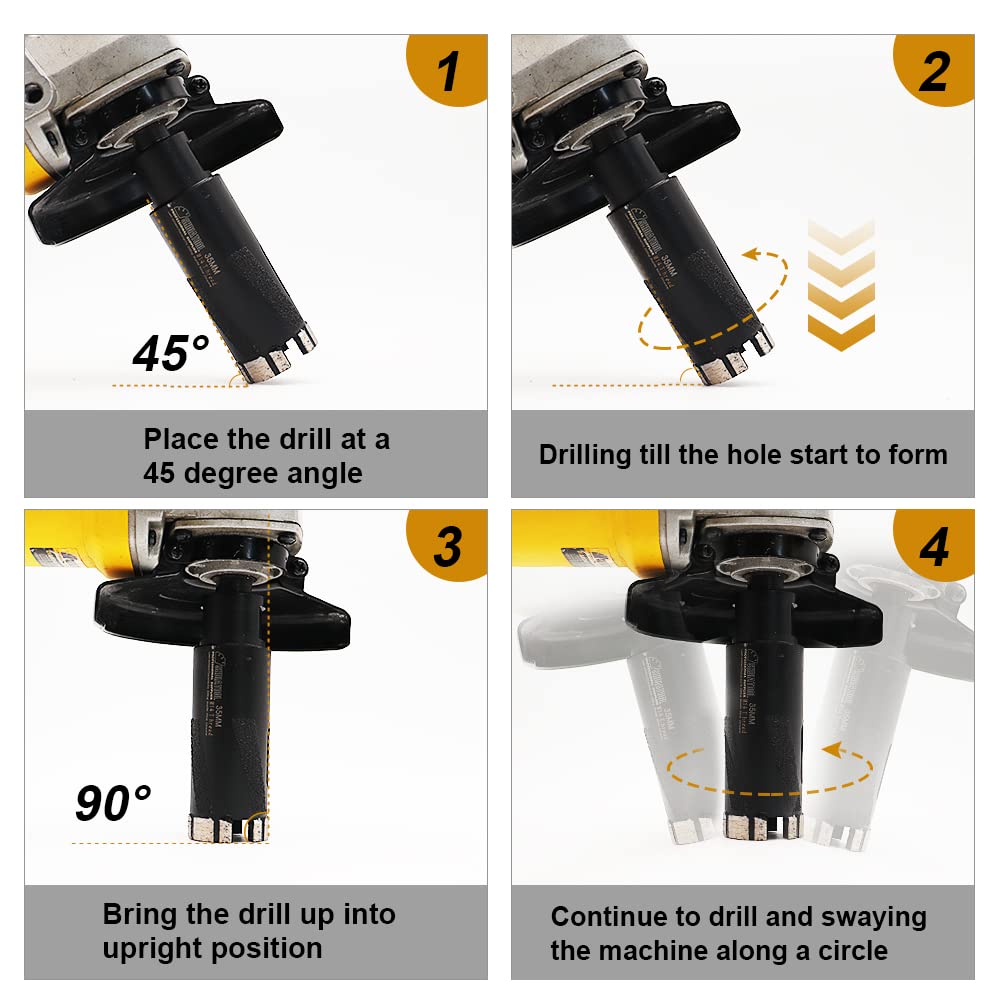 SHDIATOOL Diamond Core Drill Bits 3 Inch for Hard Stone Concrete Marble Granite Brick Laser Welded Dry or Wet Hole Saws 75mm