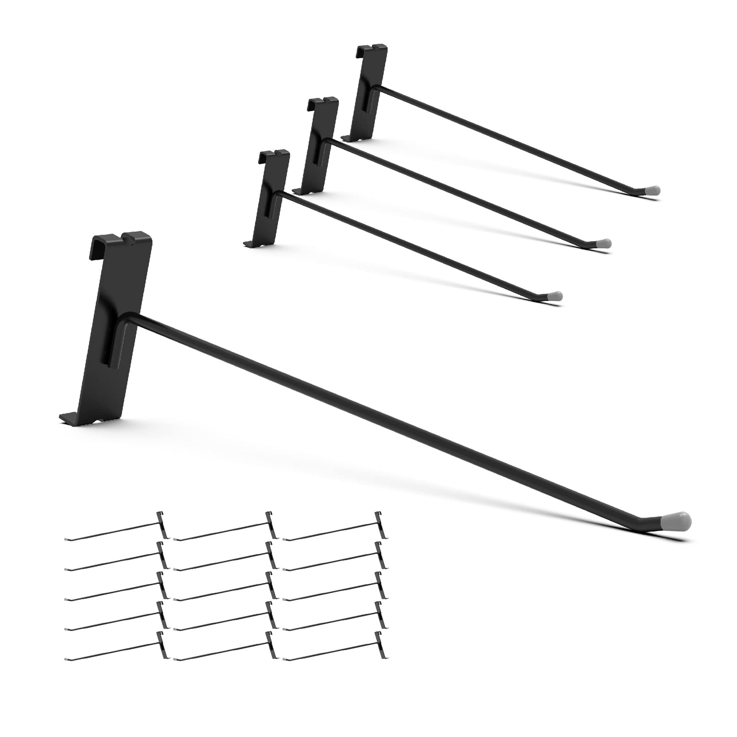 HUHOLE Gridwall Hooks 12 Inch, Black Grid Wall Hook for Grid Wall, 32PC, Hooks for GridWall Panel