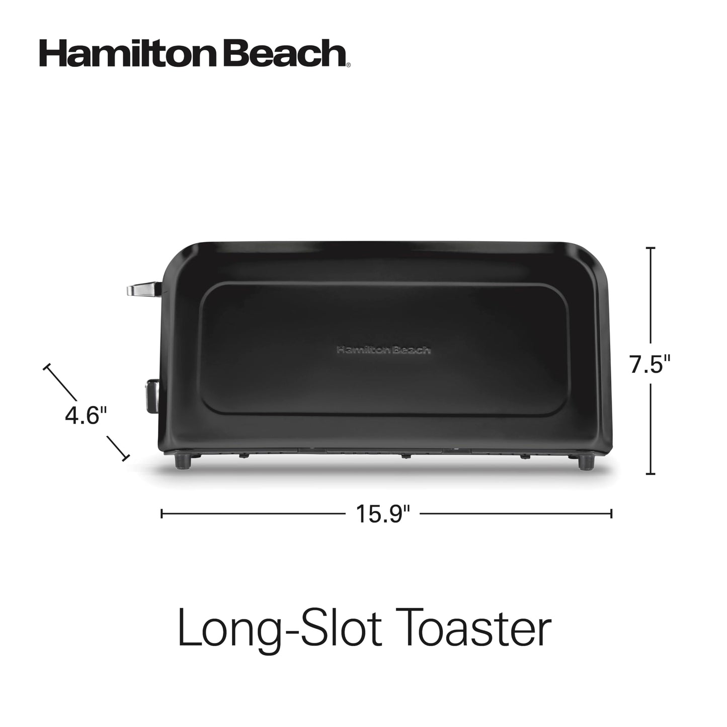 Hamilton Beach Extra Wide Long Slot 2 Slice Toaster, Browning Control With 7 Shades, Bagel Function, Cancel Button & Auto Shutoff, Modern Slim Design Fits Any Space, Black (22989)