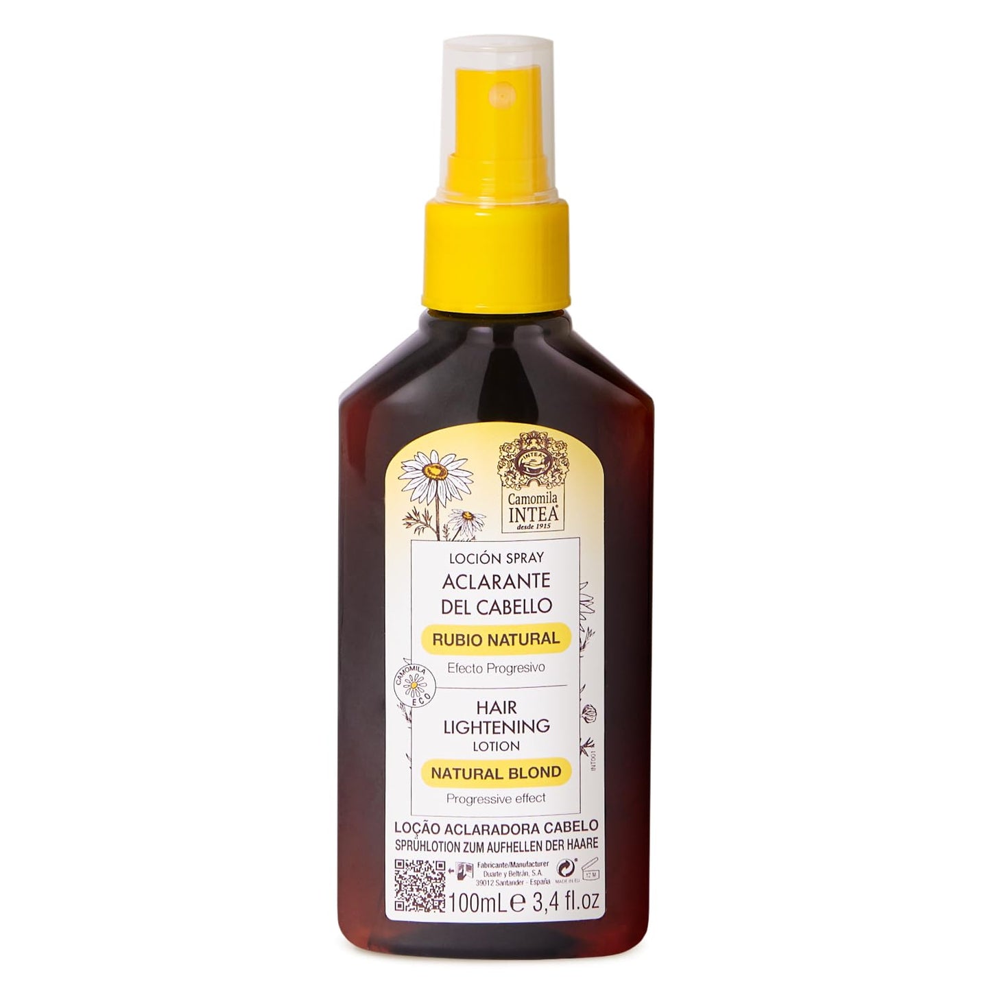 Camomila Intea Blonde Spray – Chamomile Hair Lightener with Gentle Color – No Ammonia or Parabens – 3.4oz