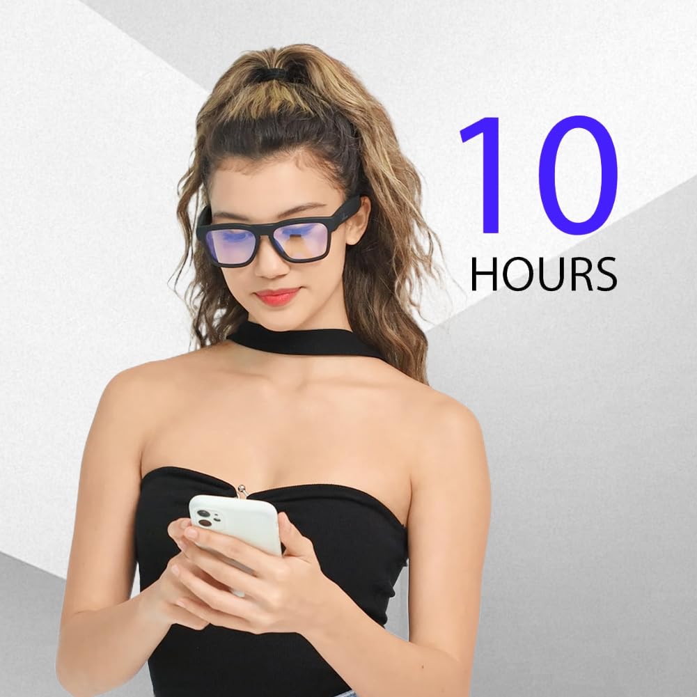 OhO Smart Glasses,Polarized Sunglasses with Bluetooth Speaker,Athletic/Outdoor UV Protection and Voice Control,Unisex(Transitional Blue Light Lens)