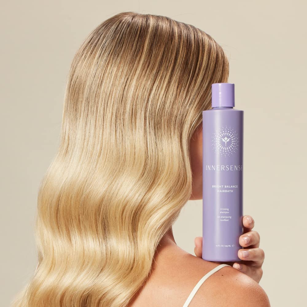 Innersense Organic Beauty - Natural Bright + Balanced Purple Toning Shampoo + Conditioner Value Duo | Non-Toxic, Cruelty-Free, Vegan Haircare (10 fl oz | 295 ml)