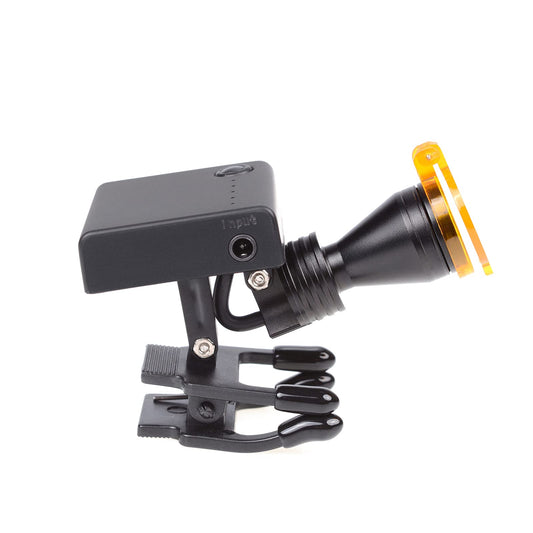 EustomA 5W LED Headlight Cordless Headlamp Clip on Type Brightness Adjustable with Filter DY-011 for Binocular Loupes