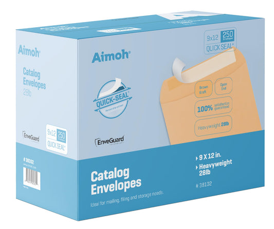 9 X 12 Self-Seal Brown Kraft Catalog Mailing Envelopes - 28lb - 250 Count, 9x12 Inch (38302)