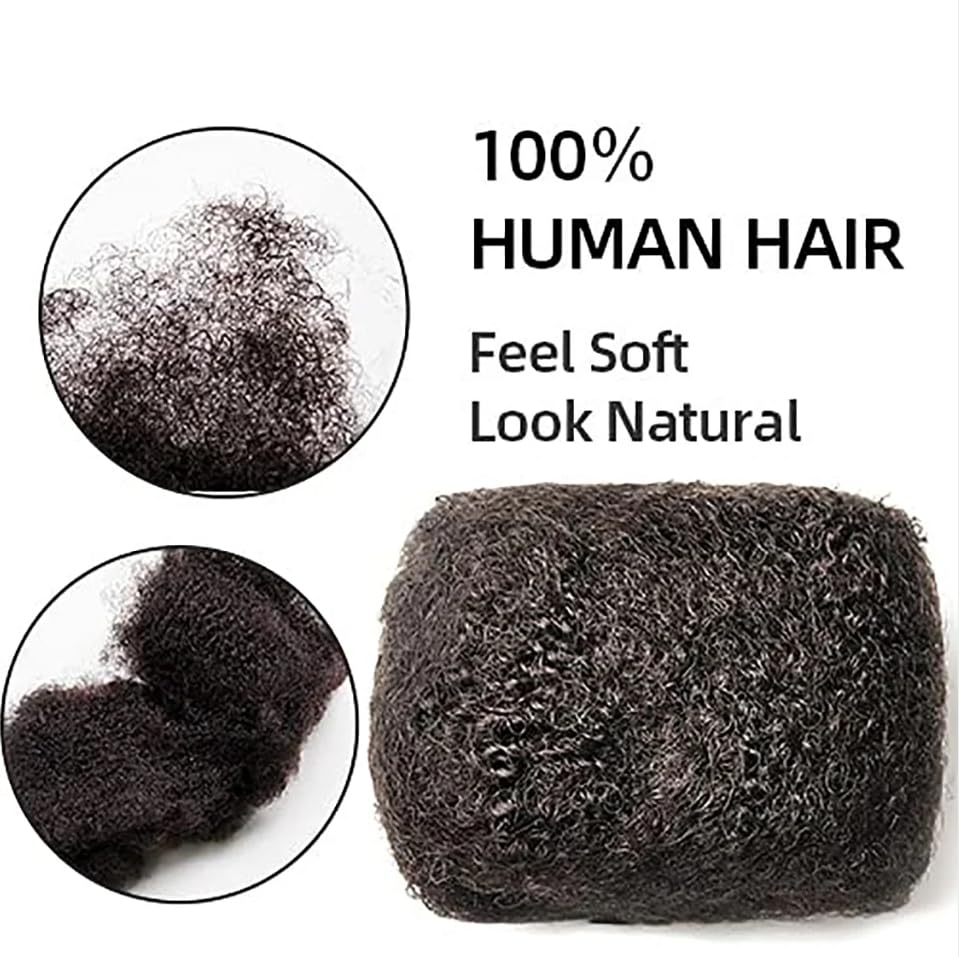 Natural Black Afro Kinky Bulk Human Hair Extension For Braiding Hair Afro Kinky Human Hair Extensions For Dreadlock Twist 30g/bundle 12inch 4 Bundles/Package
