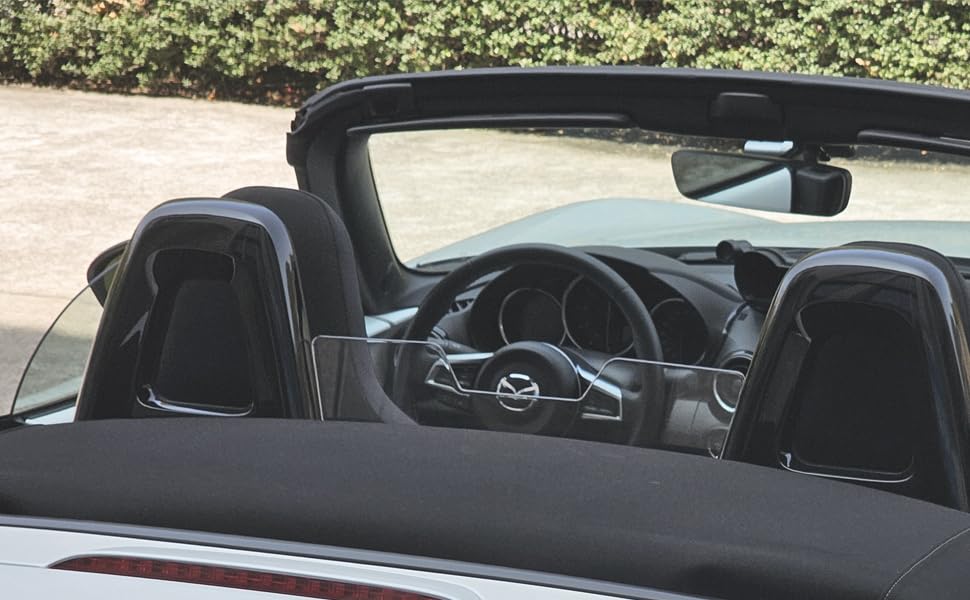 Jovfce Wind Deflector for MX-5 Miata ND Soft Top 2015-2025, No-Drill Tool-Free Installation, Reduces Wind Noise