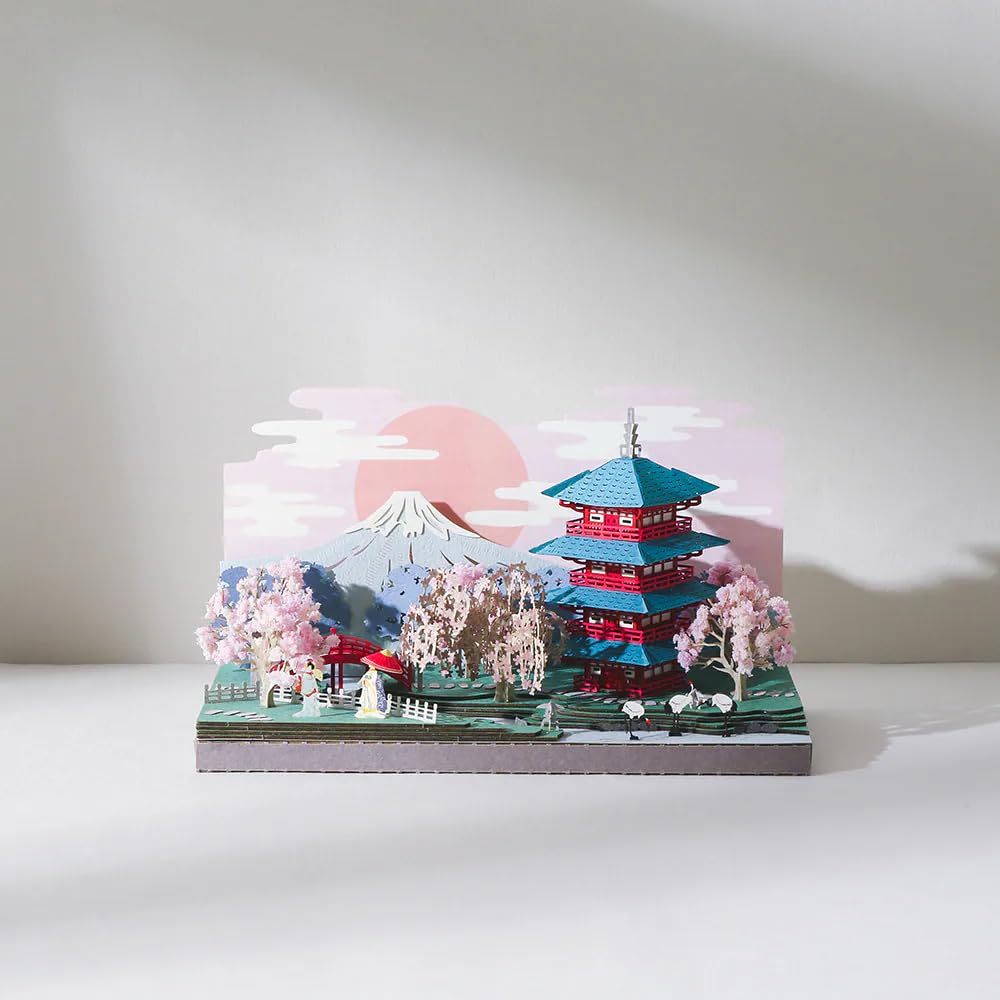 DIY Paper Craft Kit 3D Paper Crafts Mount Fuji Landscape 3D Origami Kits Paper Cut Best Birthday Gifts Creative Gift Ideas Return Gifts