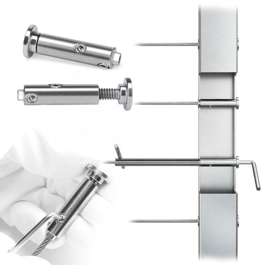 [Patent] Muzata 20 Pack 1/8" Swageless Invisible Cable Railing Kit Hardware Swageless Fittings Tensioner Hidden for 2"x2" Metal Post T316 Stainless Steel Deck Cable Railing System CB04