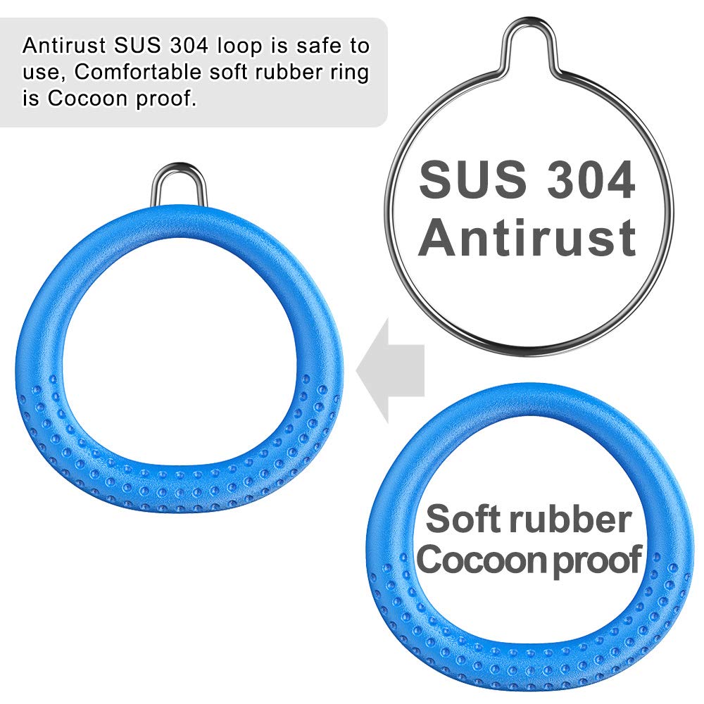 Dolibest 2pcs Gymnastic Rings with 1m Rope