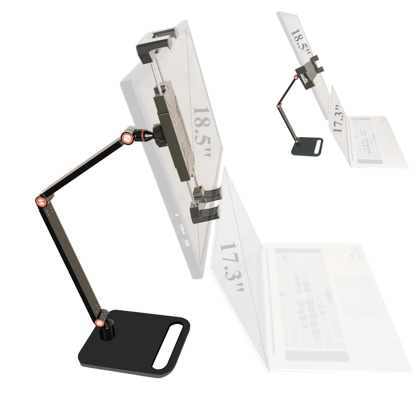 WYSXEBWZ Portable Monitor Holder for 6-18.5 Inch Screen Desktop Expandable Monitor Stand 13 inch Tablet Stand