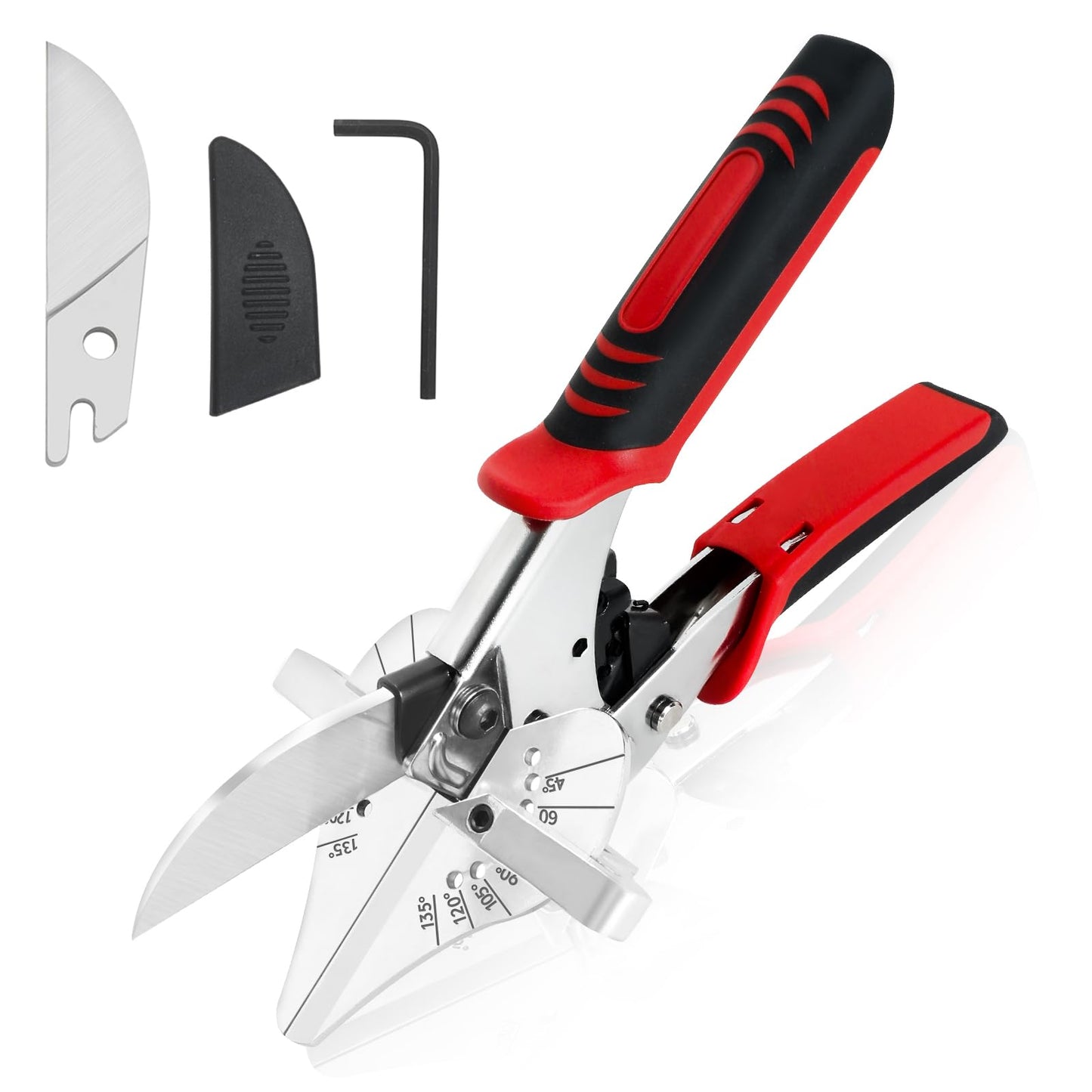 GARTOL Ratchet Miter Shears for Angular Cutting Molding Crafting,Adjust 45-135 Degree Multi-Angle Cutter for Soft Wood, PVC, MDF (HD-3100 US, Classic, 1, HD-3100 US)