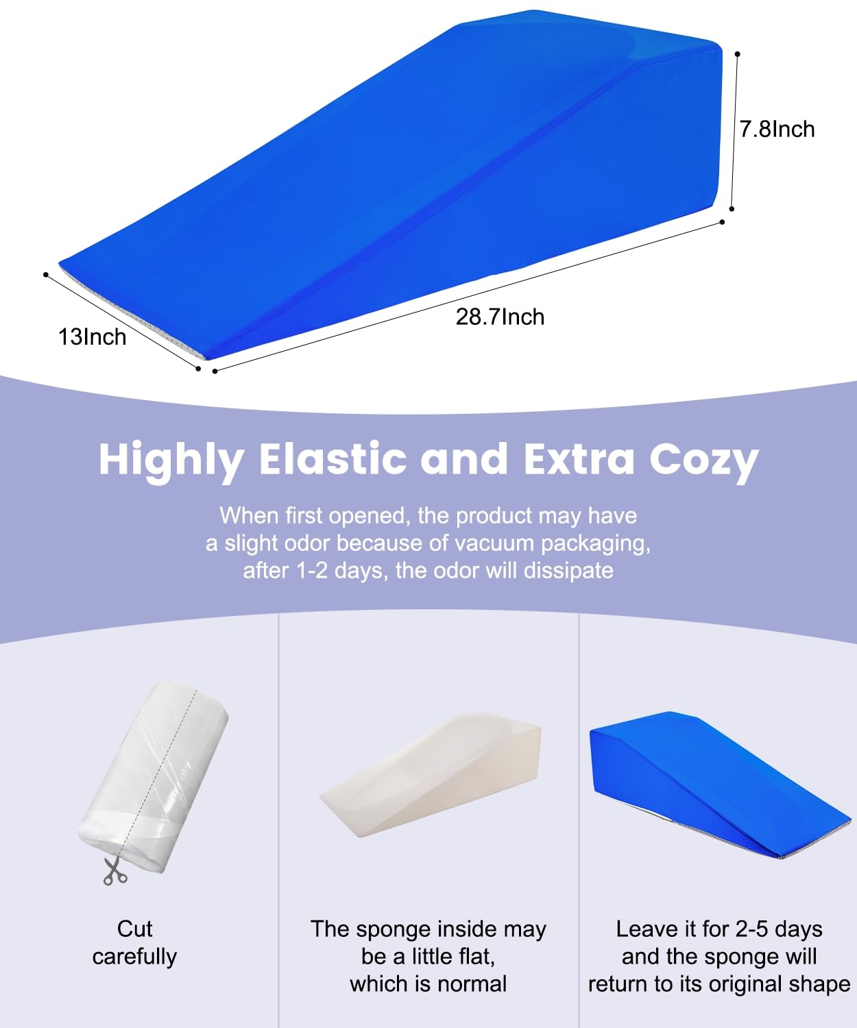 Litluxu Knee Surgery Pillow Straight Leg | Leg Pillow Elevation Blood Circulation | Foam Wedge for Elevating Leg Machine Washable Removable Cover | Knee Wedge Pillow Post Surgery