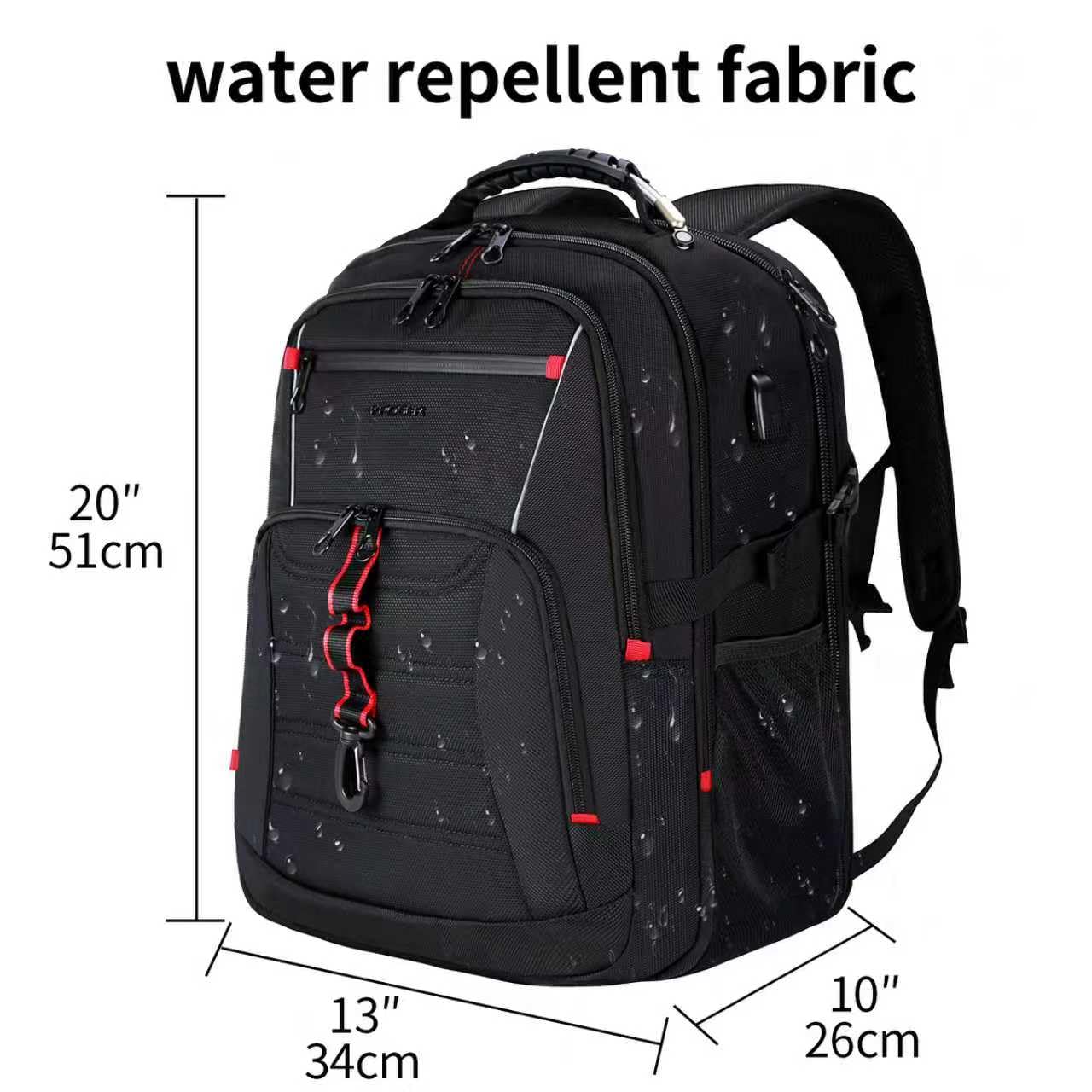 KROSER Travel Laptop Backpack 18.4 inch XXXL Computer Backpack Stylish College Backpack with RFID Pockets USB Charging Port REFLECTIVE STRIPS Water-Repellent Daypack for Business/Men