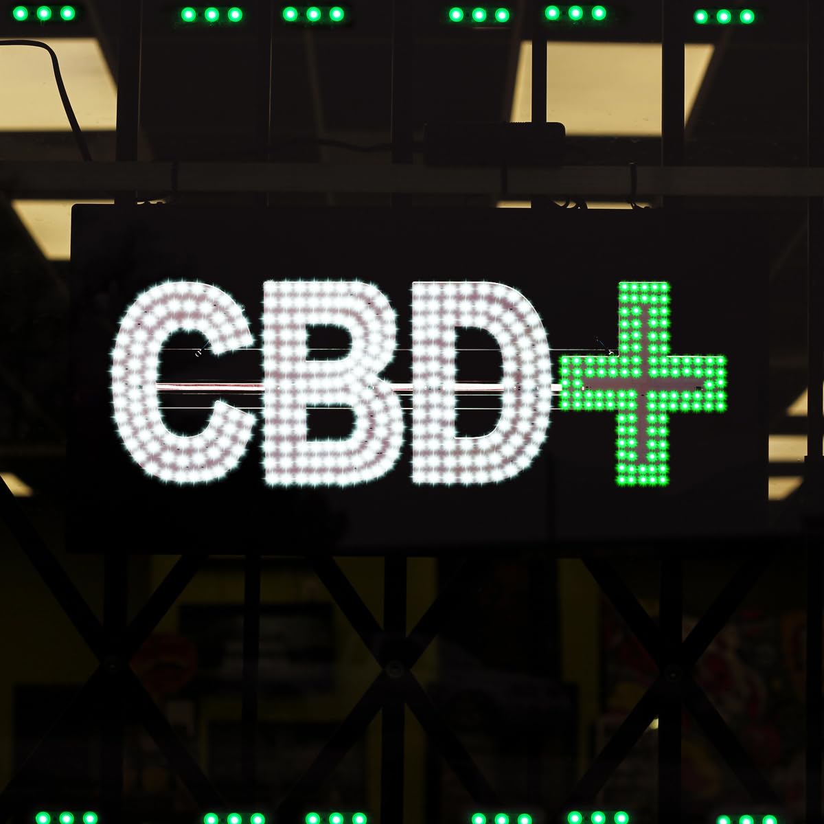 30"x10" Large LED CBD+ Sign for Smoke Shops, Super Bright Unique Design CBD+ Sign with Hanging Installation, High Visibility CBD+ Sign for Stores Retail Shops Window