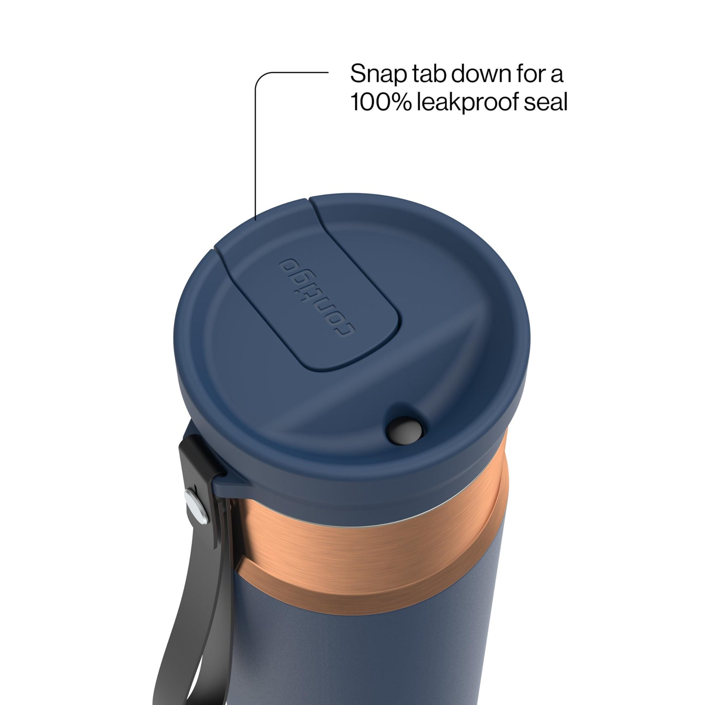 Contigo SnapSeal 24 oz Stainless Steel Vacuum-Insulated Water Bottle with Leakproof AutoClose Lid, Carry Strap & Reusable Straw, BPA-Free & Lead-Free, Dishwasher Safe