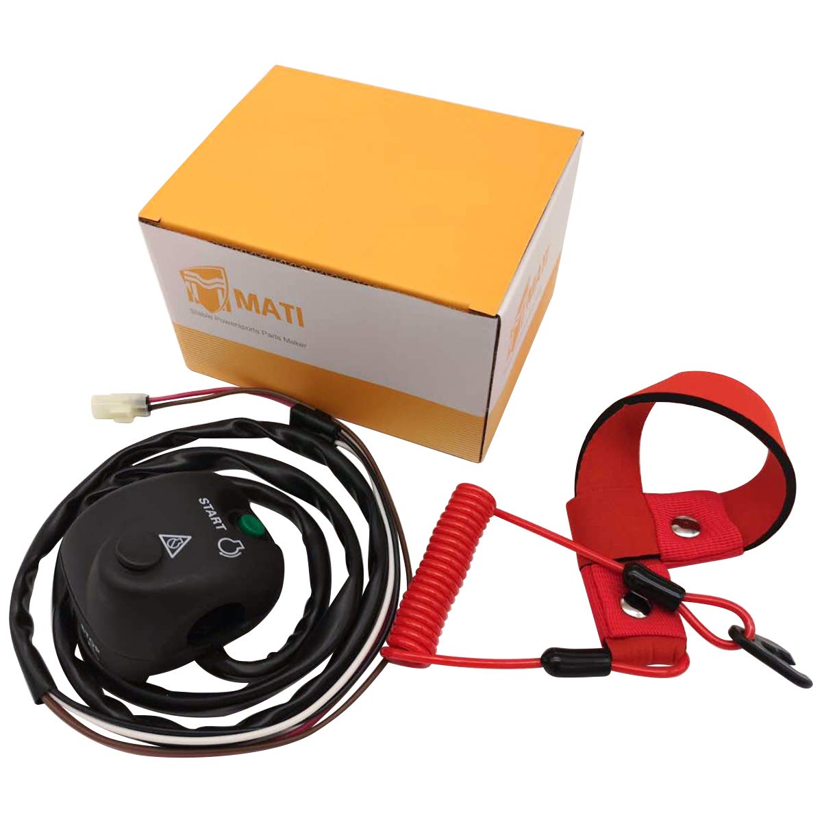 M MATI Handlebar Start Stop Kill Switch Box Aassy & Safety Lanyard for Yamaha WaveRunner 1100 FX1100 WaveRunner 1000 FX1000 WaveRunner 1800 FX1800/FY1800 F1S-68310-01-00