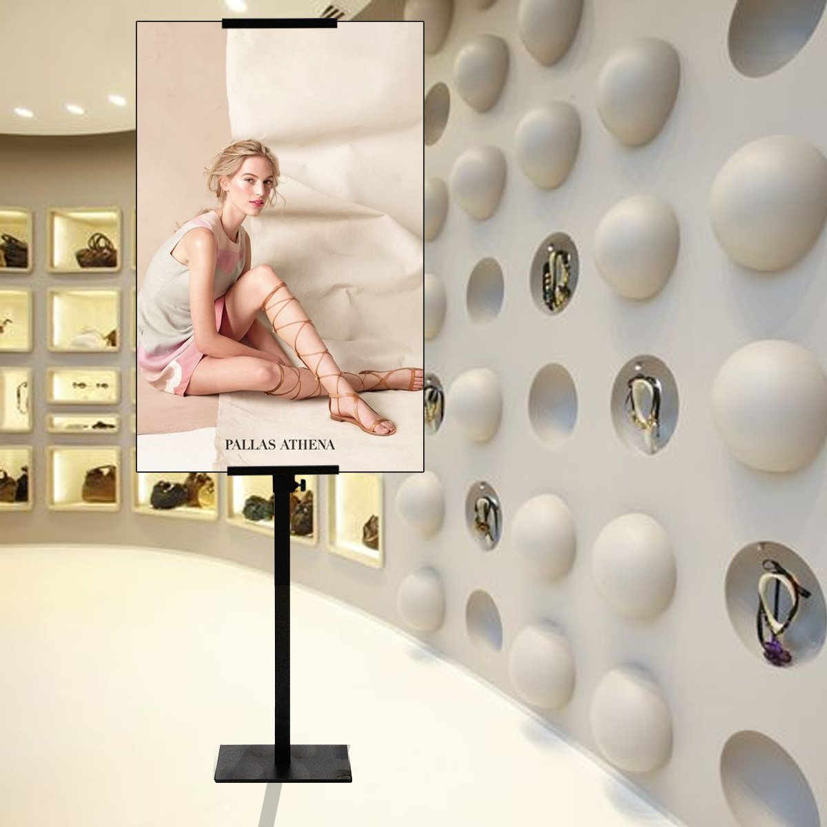 HUAZI Poster Stand Pedestal Sign Holder Stand Display with Base for Indoor Outdoor,Double-Sided,Black