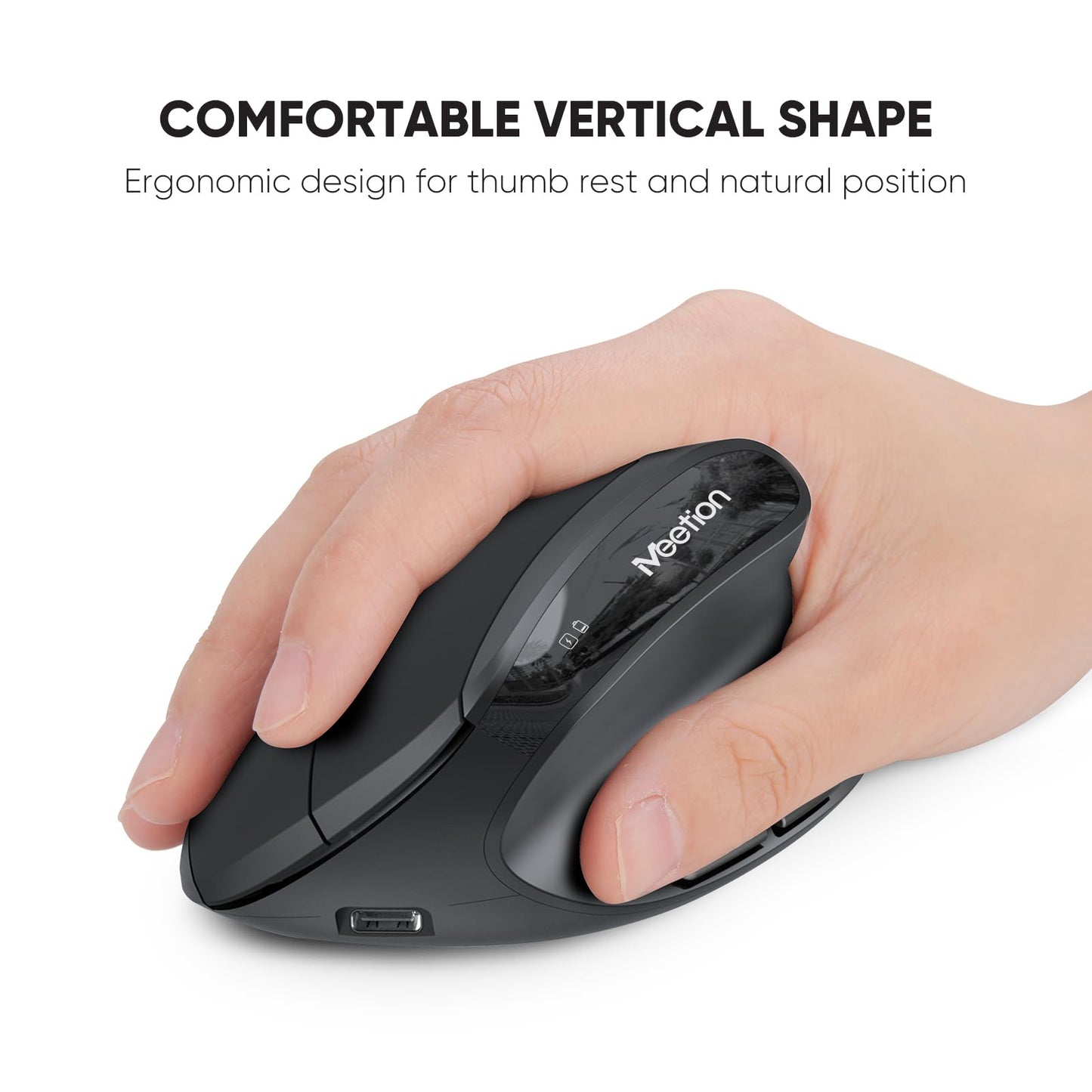 MEETION Ergonomic Wireless Keyboard and Mouse, Ergo Keyboard with Vertical Mouse, Split Arch Keyboard with Cushioned Wrist Palm Rest, Natural Typing Rechargeable Full Size, Windows/Mac/Computer/Laptop