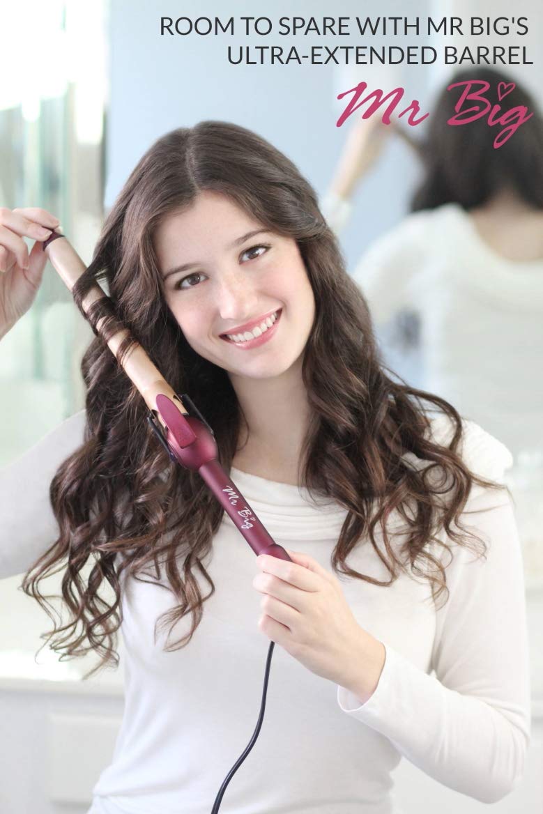 Mr Big Original Hair Curling Iron Wand - The Best, Longest XL Styling Curling Irons for Long Hair on The Market, Change Flat Bed Head Hair with This Waver Curler into Beach Waves, 9.5" Barrel, 1"