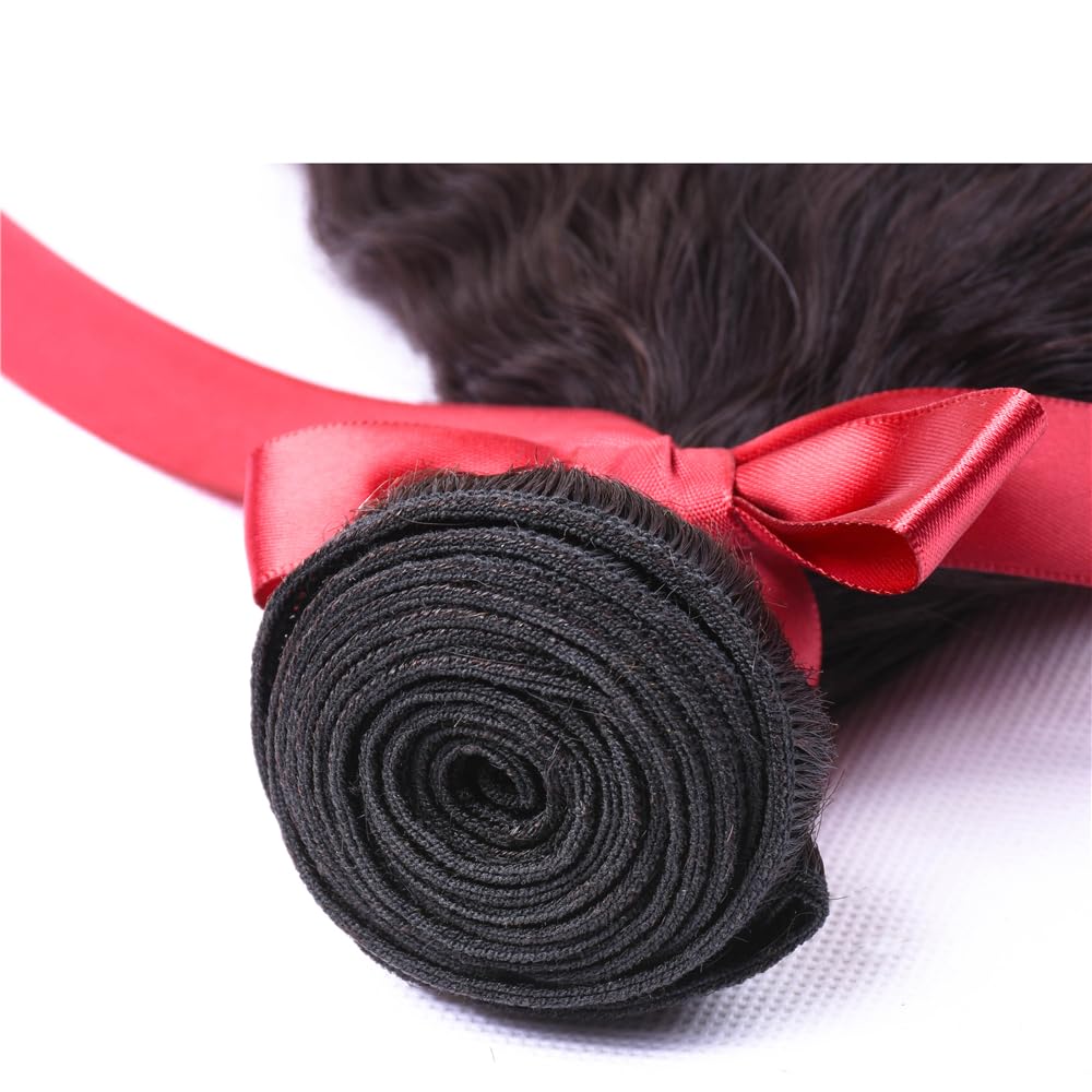 Human Hair Bundles Kinky Straight 1pcs 20 inch Single bundle Human Hair Yaki Straight Natural Black Kinky Hair For Black Girl