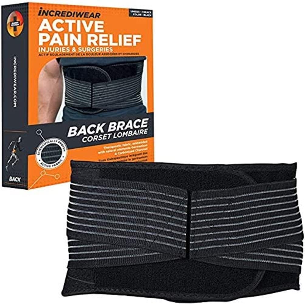 Incrediwear Back Brace - Back Support Brace for Back Pain Relief from Muscle Pain, Sciatica or a Herniated Disc, Everyday Lower Back Lumbar Support (Large)