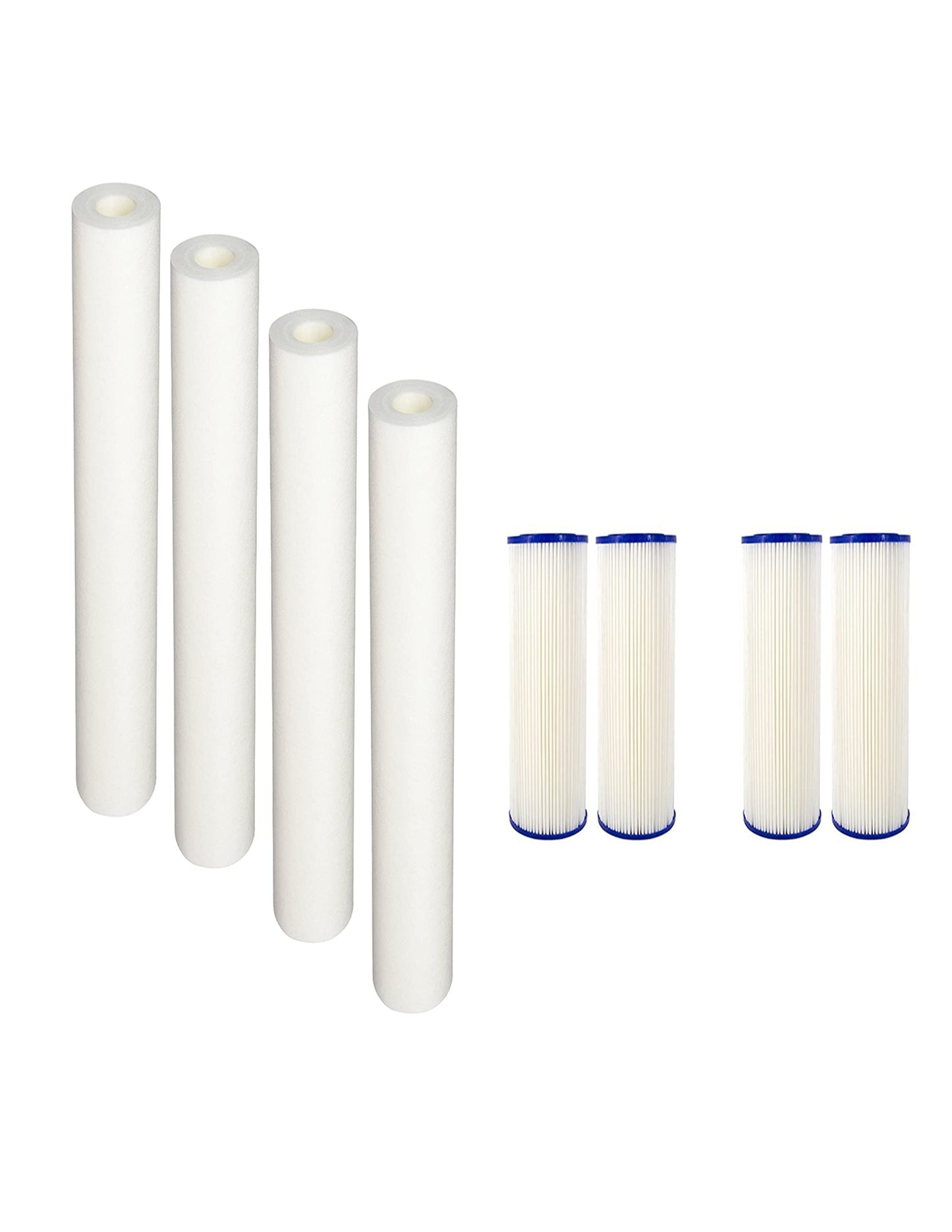 CFS – Whole House Water Filter Cartridges Compatible with EQ-304-20, EQ-PFC.35 Models – Removes Bad Taste and Odor – Replacement Filter Cartridge (4 Pack - Pre + Post Filter)